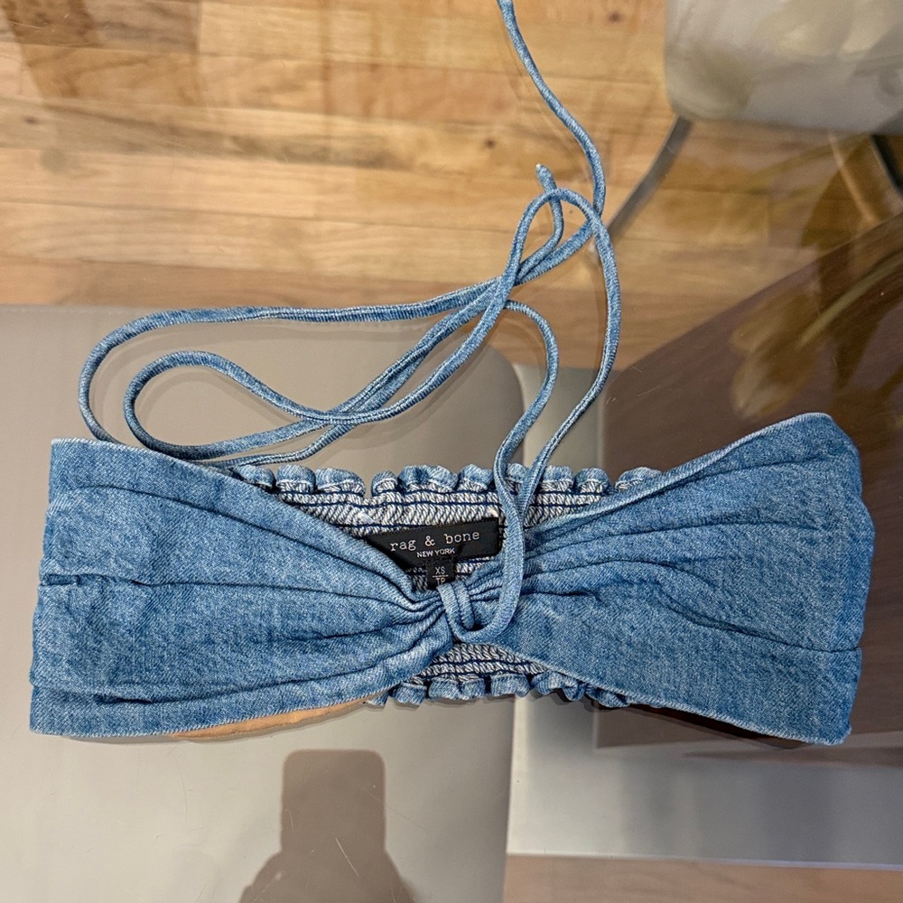 Rag & Bone Light Blue Denim Hairband